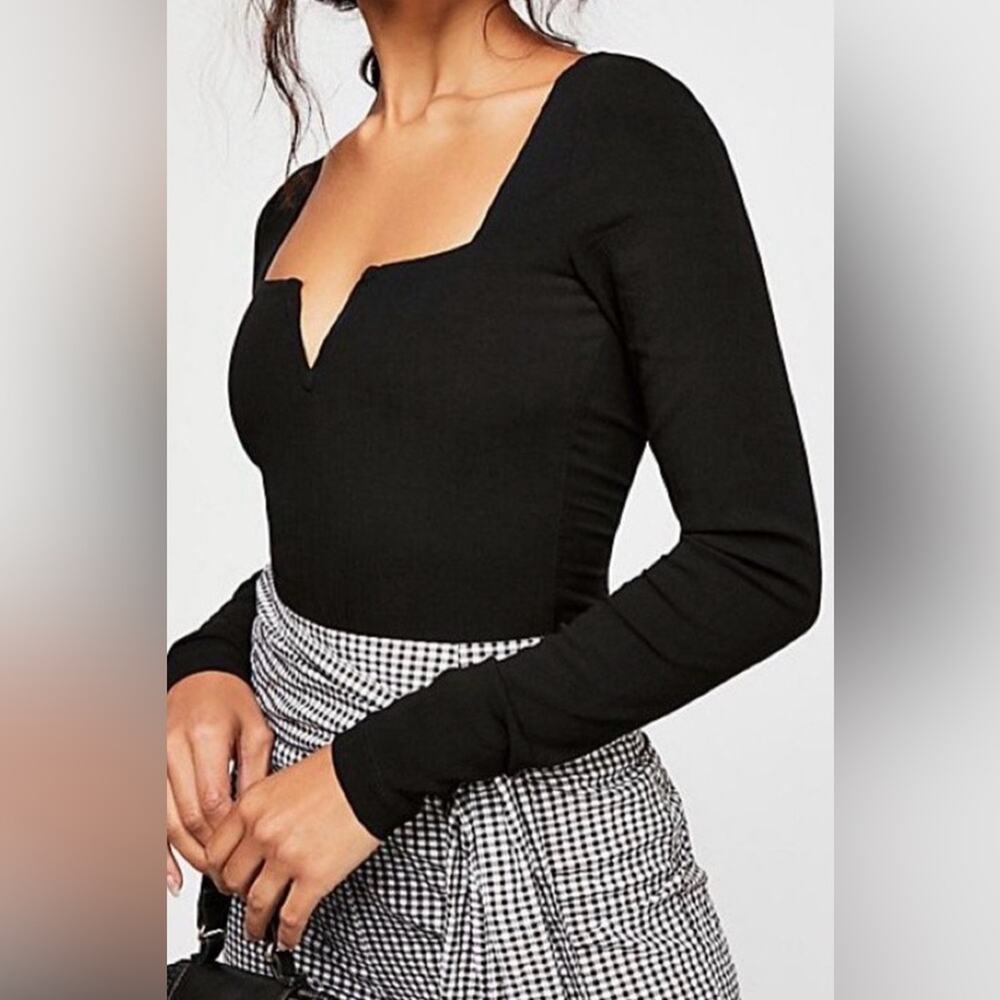 Free People Zoe Long-Sleeve Thong Bodysuit size small NWT - Picture 7 of 7